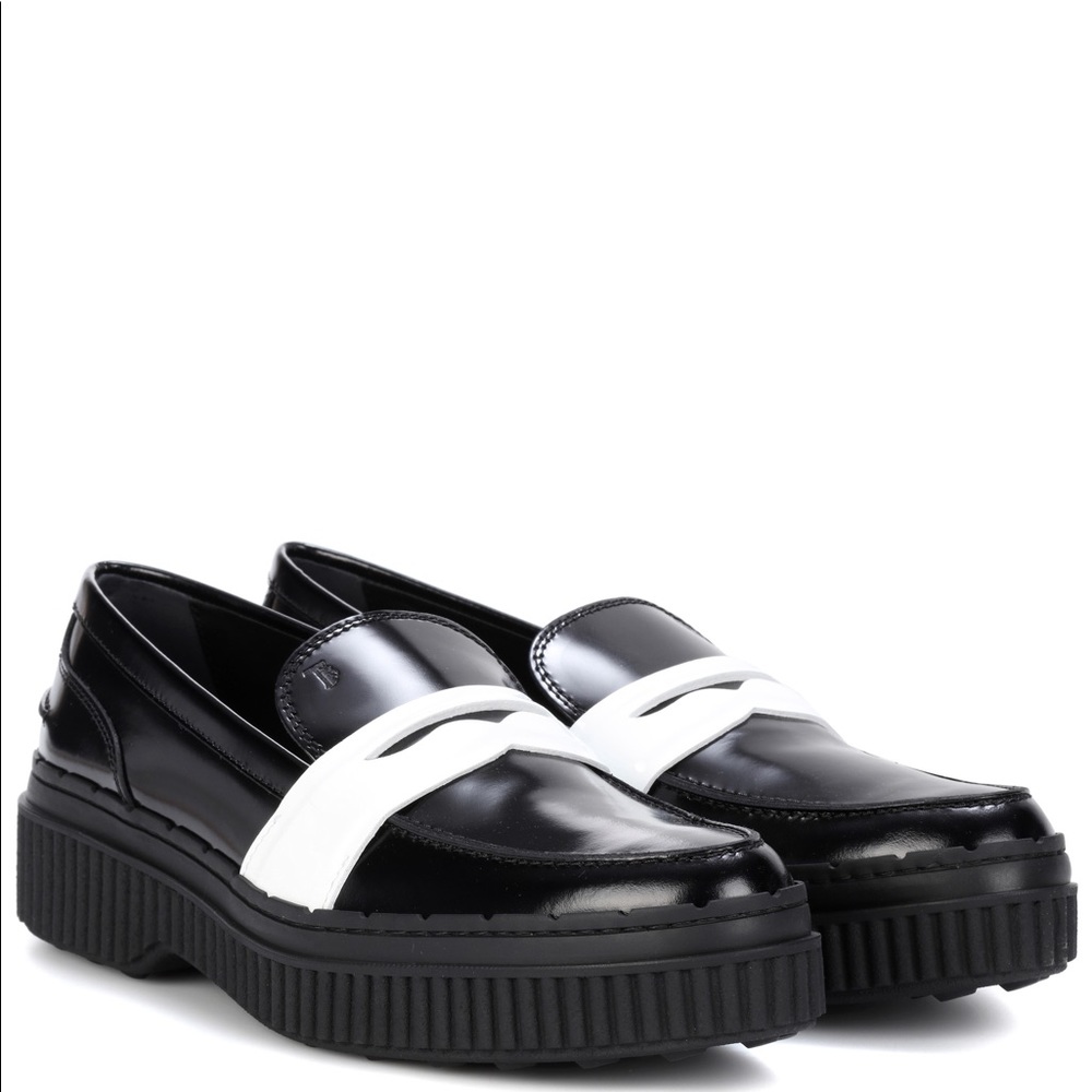 NIB TOD'S TWO-TONE LEATHER RUNWAY PLATFORM 36